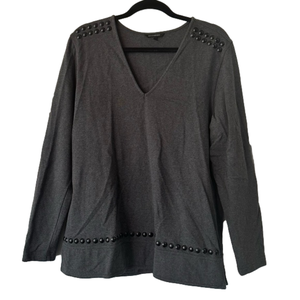 Banana Republic Long Sleeve V-Neck Tunic with Metal Stud Accents